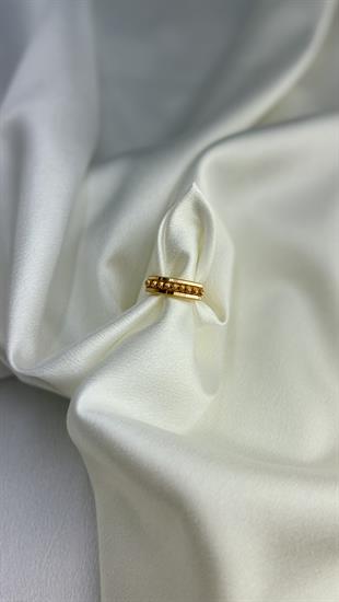 Aynalı Dorika Toplu Altın Modern Yüzük