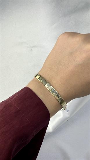 Aynalı Yılan Altın Bileklik