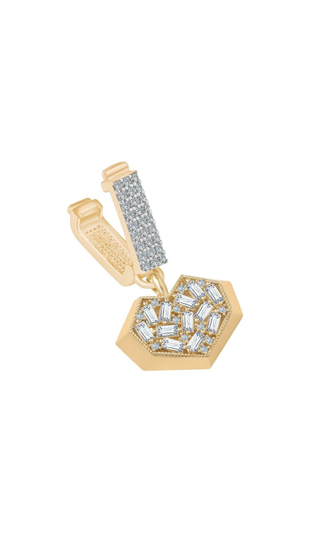 Baget Taşlı Kalp Bileklik Charm