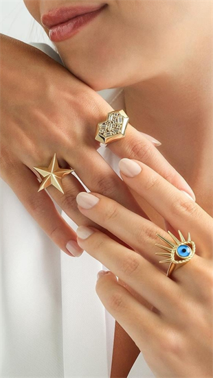 Baget Taşlı Kalp Yüzük