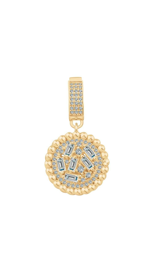 Baget Taşlı Yuvarlak Charm