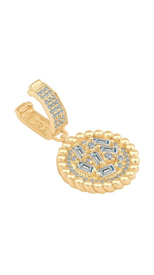 Baget Taşlı Yuvarlak Charm