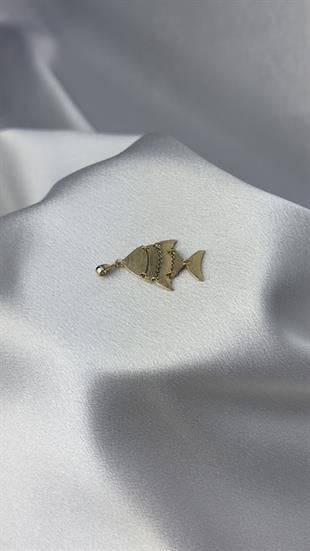 Balık Figürü Altın Kolye Ucu