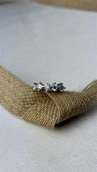 Beyaz Altın Beştaş Yüzük