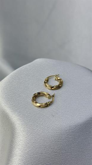 Burgu Model Altın Halka Küpe