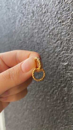 Burma Halka Altın Küpe