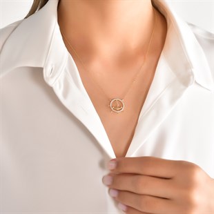 Çapa ve Dümen Figürlü Kolye