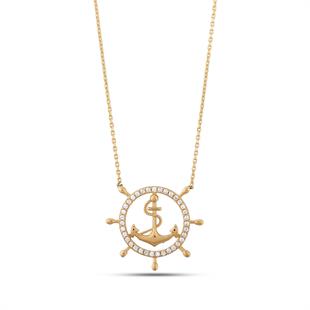 Çapa ve Dümen Figürlü Kolye