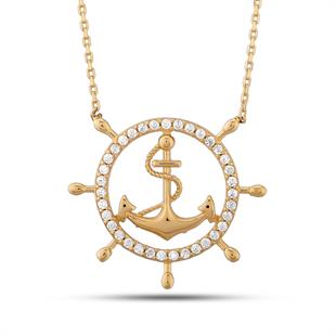 Çapa ve Dümen Figürlü Kolye