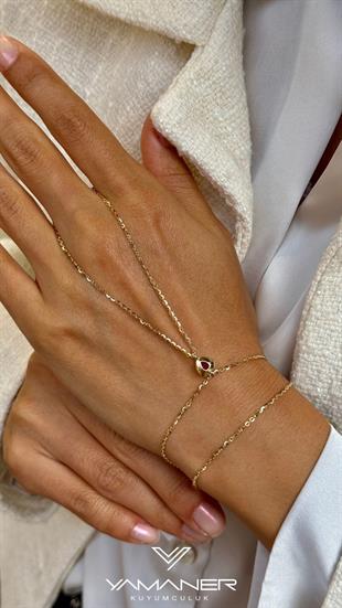 Cetaş Renkli Taşlı Kalp Şahmeran