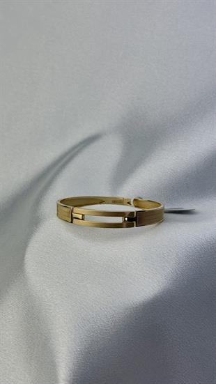 Çift Sıralı Altın Kelepçe Bilezik