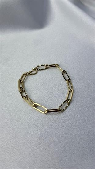 Çizgili Altın Ataç Bileklik