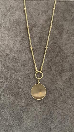 Dorika Toplu Altın Plakalı Kolye