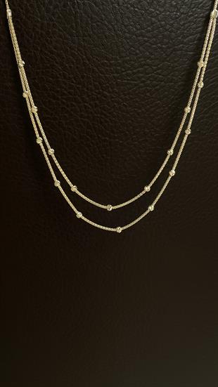 Dorika Toplu Gösterişli Altın Kolye