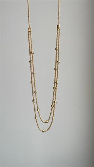 Dorika Toplu Gösterişli Altın Kolye