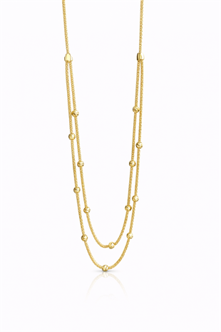 Dorika Toplu Gösterişli Altın Kolye