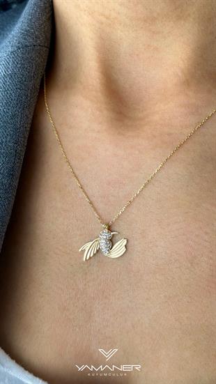 Dorika Toplu Kuş Figürlü Kolye