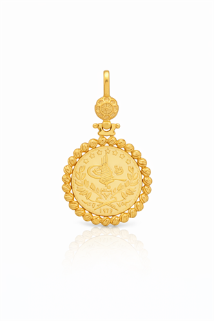 Dorika Toplu Reşat Baskılı Altın Kolye Ucu