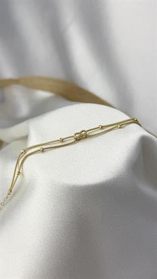 Dorika Toplu Sonsuzluk Figürlü Altın Bileklik