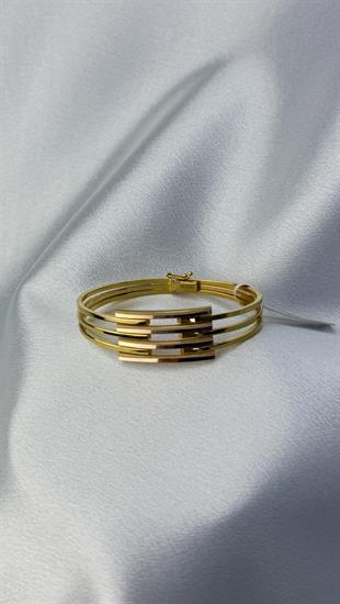 Dört Sıralı Altın Ajda Model Kelepçe Bilezik