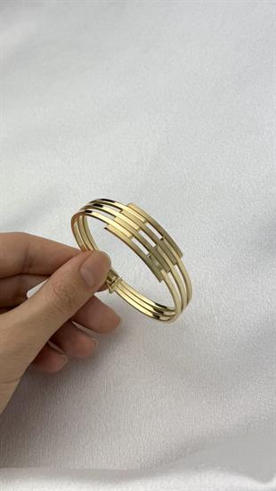 Dört Sıralı Altın Kelepçe Bilezik