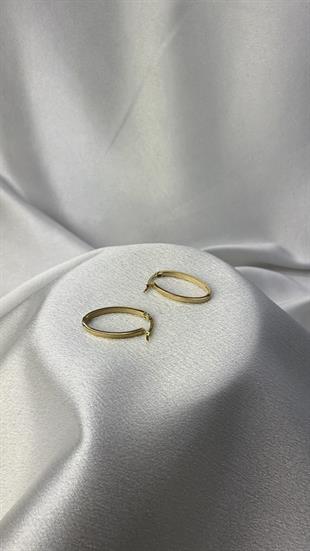 Elips Model Altın Küpe