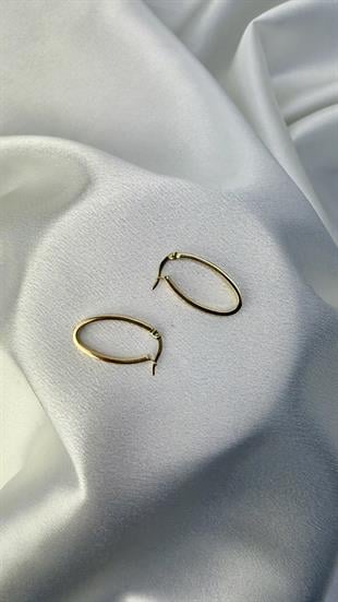 Elips Model Altın Küpe