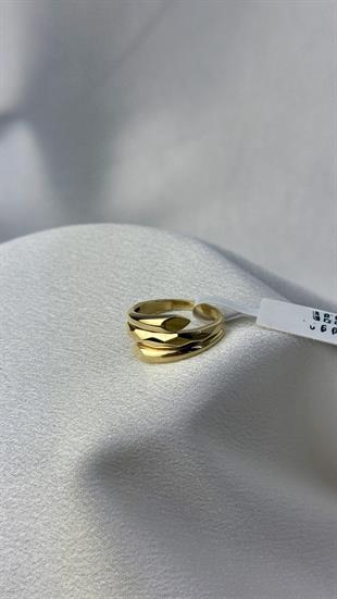 Geometrik Desenli Çivi Model Altın Yüzük