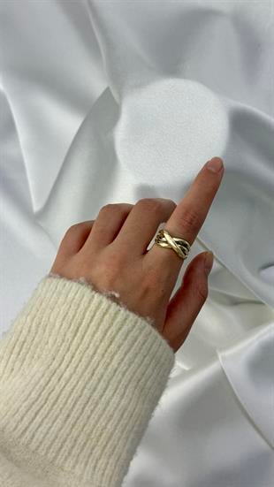 Geometrik Sarmal Altın Yüzük