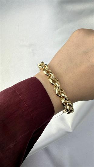 Gösterişli Kalın Altın Halka Bileklik