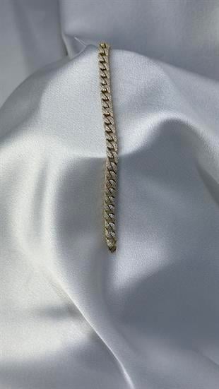 Gösterişli Şık Taşlı Altın Bileklik