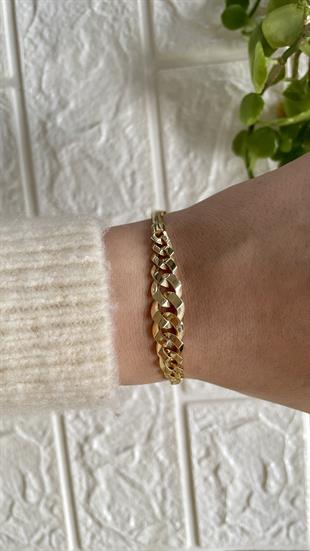Halka Örgülü Altın Bileklik