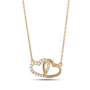 İç İçe Geçen Kalp Kolye