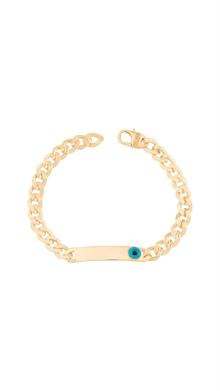 İsimli Gurmet Çocuk Künyesi (Plakası Göz Boncuklu)