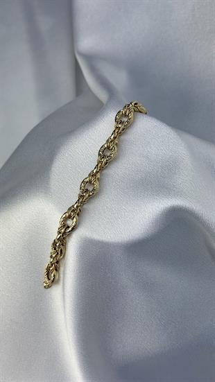 İşlemeli Halka Altın Bileklik