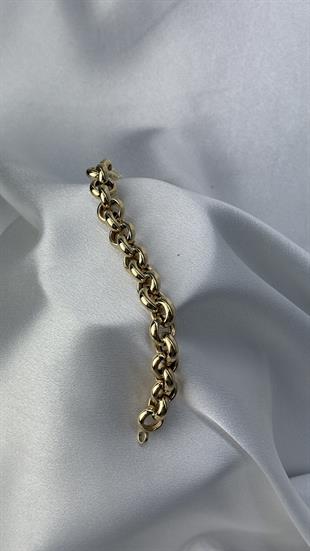 Kalın Bombeli Altın Halka Bileklik