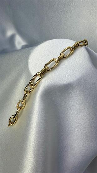 Kalın Gösterişli Altın Halka Bileklik