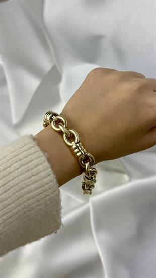 Kalın Gösterişli Halka Altın Bileklik