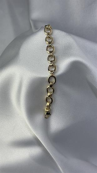 Kalın Halka Altın Zincir Bileklik