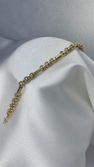 Kalın Halka Ve Ataç Detaylı Altın Bileklik