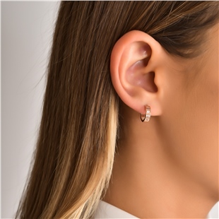 Rose Gold Taşlı Kadın Küpe