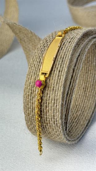 Kız Bebek Künyesi Altın Bileklik 