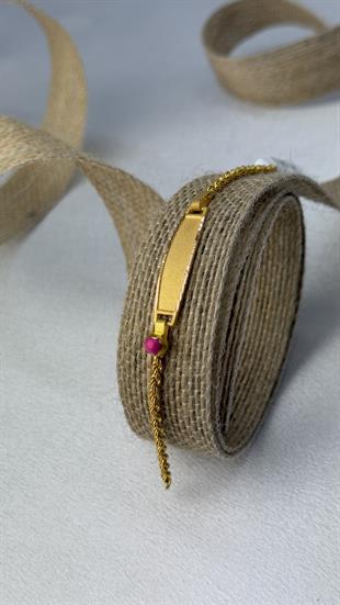 Kız Bebek Künyesi Altın Bileklik 