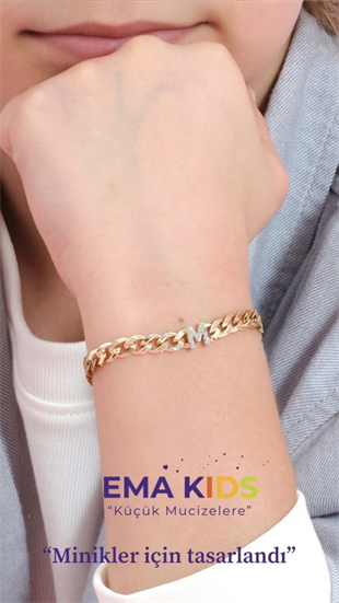 M Harfli Çocuk Gurmet Bileklik