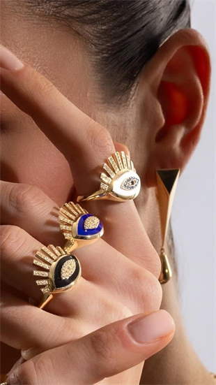 Mineli Taşlı Göz Yüzük