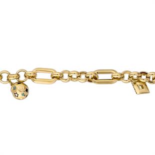 Mineli Top Detaylı Halka Bileklik