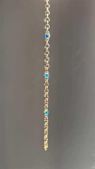 Nazar Boncuğu Taşlı Geometrik Halka Bileklik