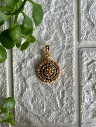 Nazarlık Tasarımlı Dorika Toplu Altın Kolye Ucu