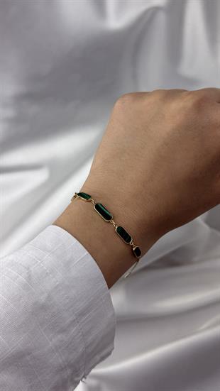 Okyanus Figürlü Altın Zincir Bileklik