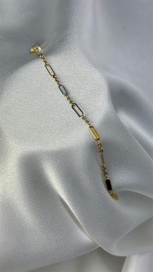 Renkli Ataç Altın Bileklik